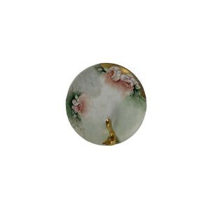 Three Crown China Germany Painted Dish Plate Vintage Finger Loop Handle Floral